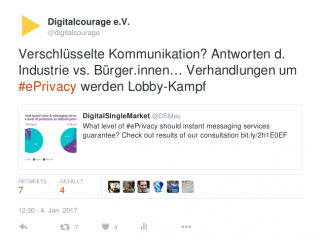 Tweet: Lobbykampf um ePrivacy